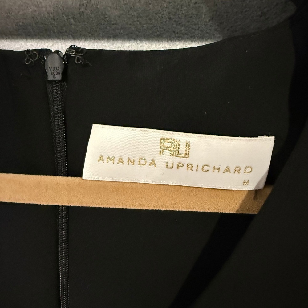 Amanda Uprichard Women's Black Crepe Shift Dress M Sleeveless Minimalist LBD - Picture 5 of 6